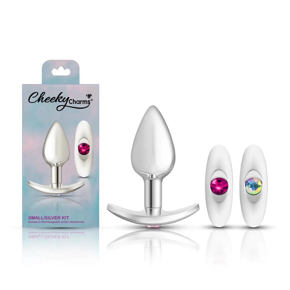 Silver Anchor Buttplug Kit - Clear Iridescent/pink – body-safe materials | Fu'Cha Exotics