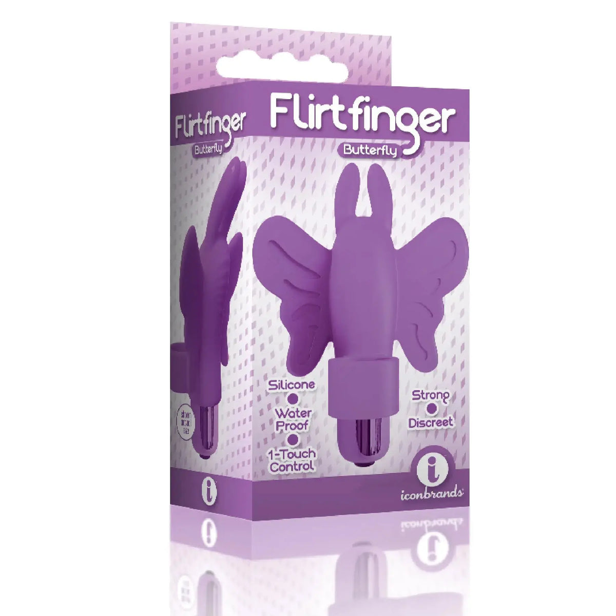 The 9's Flirt Finger Butterfly Finger Vibrator - Purple – body-safe materials | Fu'Cha Exotics