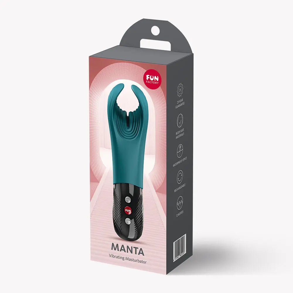 Manta Vibrating Masturbator - Bottle Green – body-safe materials USB-rechargeable | Fu'Cha Exotics
