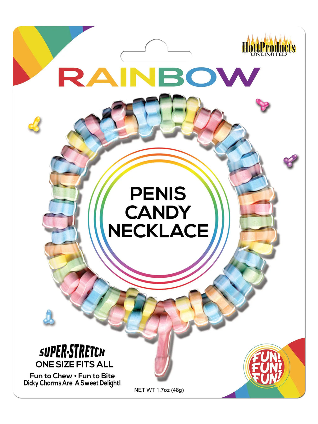 Rainbow Penis Candy Necklace – body-safe materials | Fu'Cha Exotics