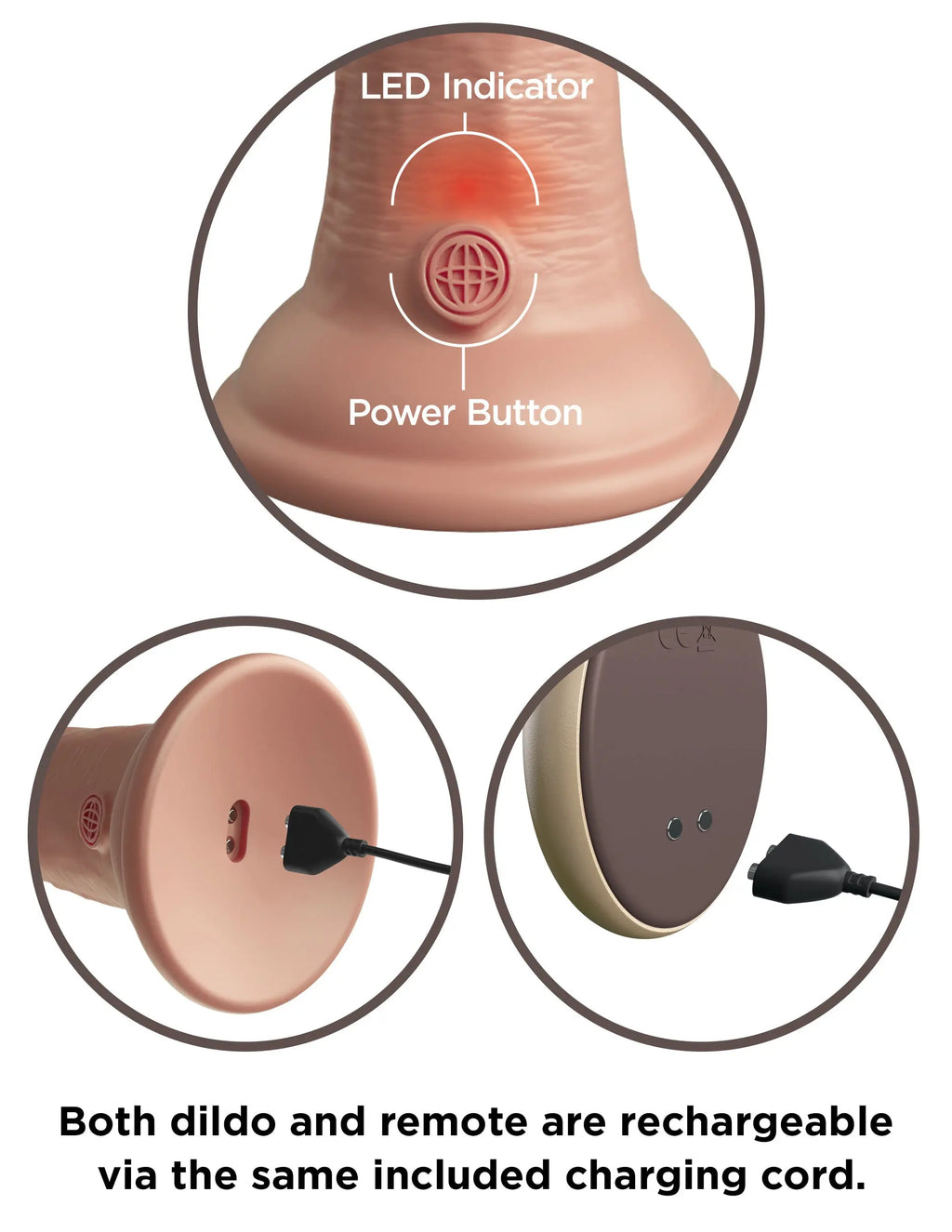 King Cock Elite 9 Inch Vibrating Silicone Dual Density Cock With Remote - Light – body-safe materials | Fu'Cha Exotics