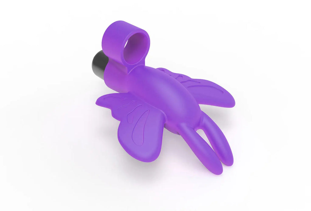 The 9's Flirt Finger Butterfly Finger Vibrator - Purple – body-safe materials | Fu'Cha Exotics