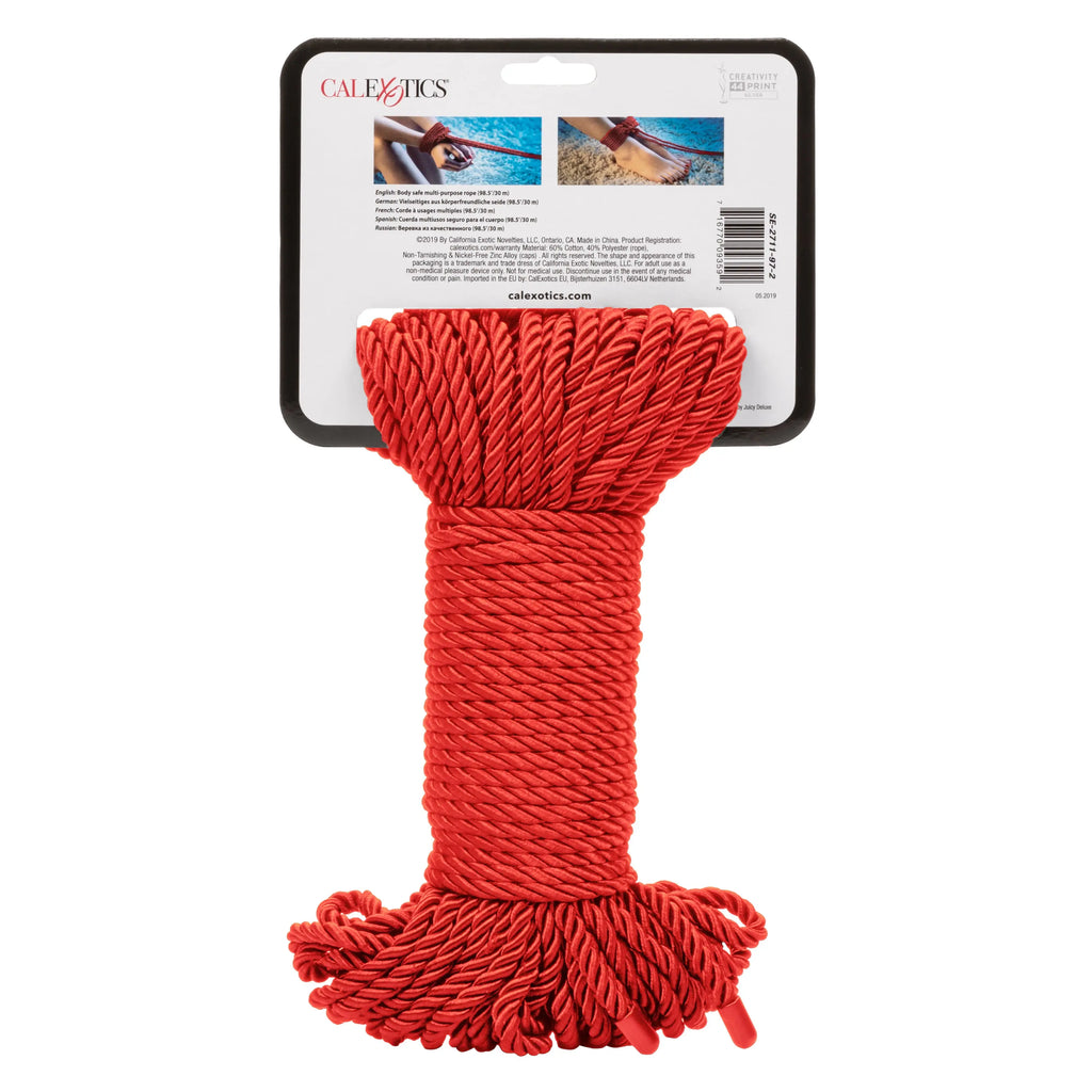 Scandal BDSM Rope 98.5ft/ 30m - Red – body-safe materials | Fu'Cha Exotics