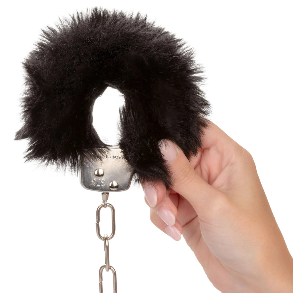 Ultra Fluffy Furry Cuffs - Black – body-safe materials | Fu'Cha Exotics