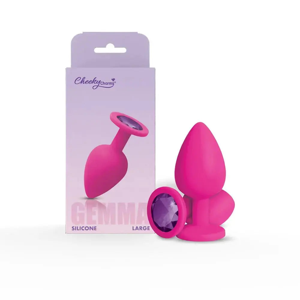 Gemma Purple Gem Pink Silicone Plug - Large – body-safe materials | Fu'Cha Exotics