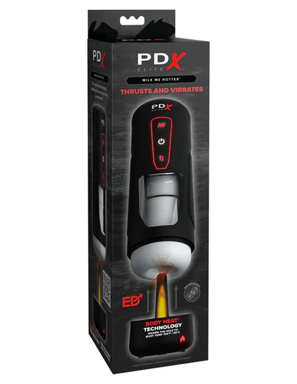 Pdx Elite Milk Me Hotter - Black – body-safe materials thrusting action | Fu'Cha Exotics