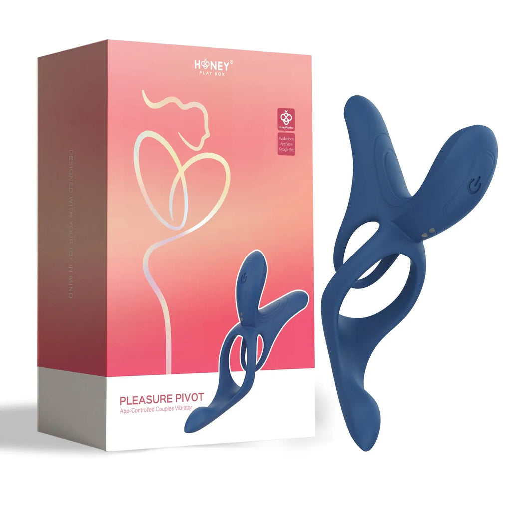Pleasure Pivot - App Controlled - Couples Vibrator - Navy Blue – body-safe materials | Fu'Cha Exotics