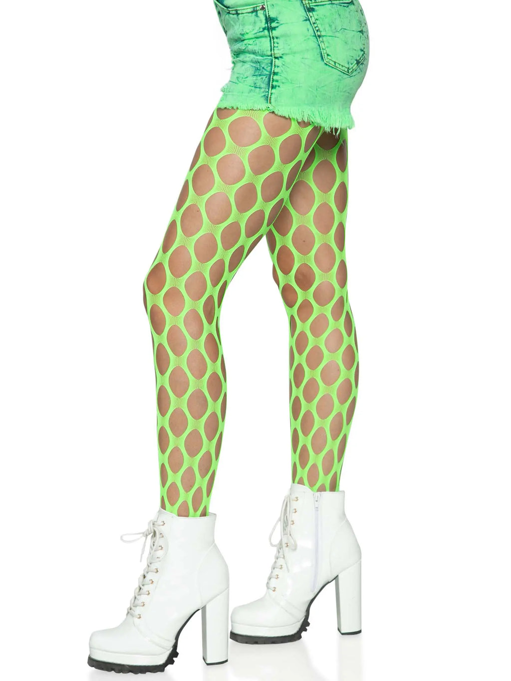 Jumbo Pothole Net Tights - Neon Green - One Size – body-safe materials | Fu'Cha Exotics