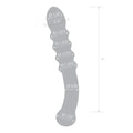 Purple ribbed dildo with tapered tip, flared base; 7 in length