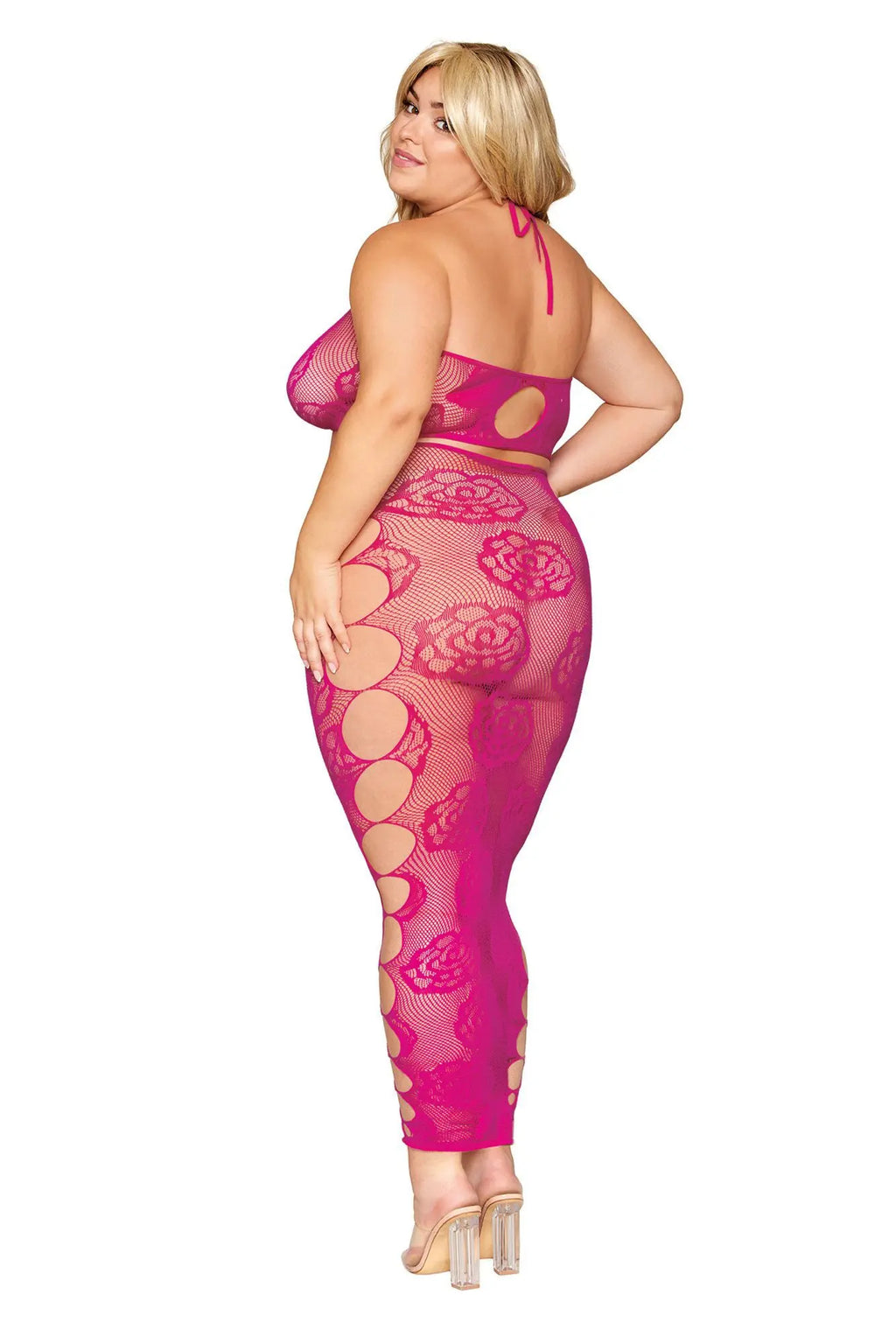 Bralette and Long Skirt - Queen Size - Beet – nylon adjustable intensity | Fu'Cha Exotics