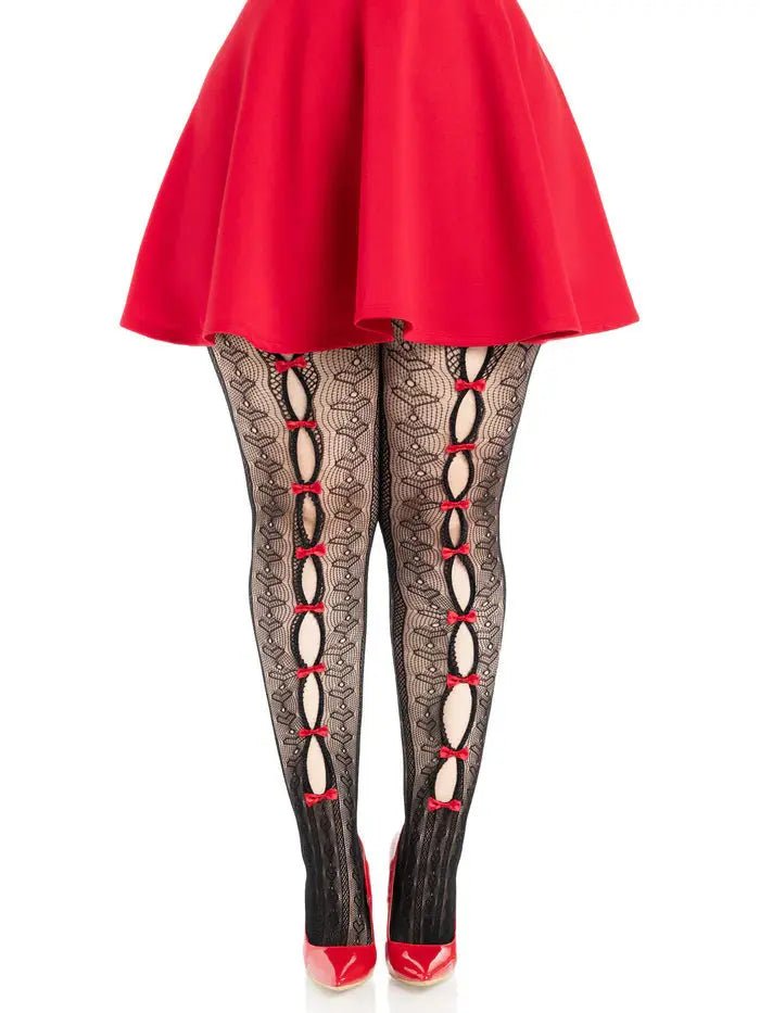 Plus Sweetheart Striped Tights Black Red – nylon | Fu'Cha Exotics