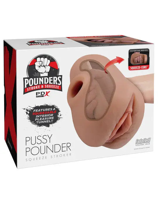 Pdx Plus Pussy Pounder Squeeze Stroker - Brown – body-safe materials | Fu'Cha Exotics