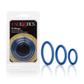Blue silicone tri-rings, set of 3