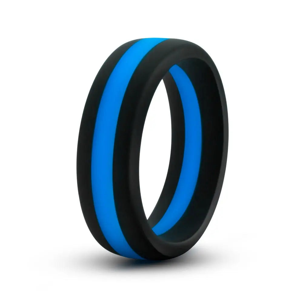 Performance - Silicone Go Pro Cock Ring - Black/blue/black – body-safe silicone | Fu'Cha Exotics