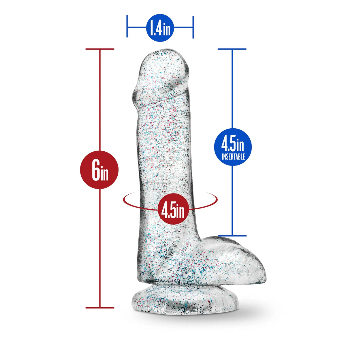 Naturally Yours - 6 Inch Glitter Cock - Sparkling Clear – body-safe materials | Fu'Cha Exotics