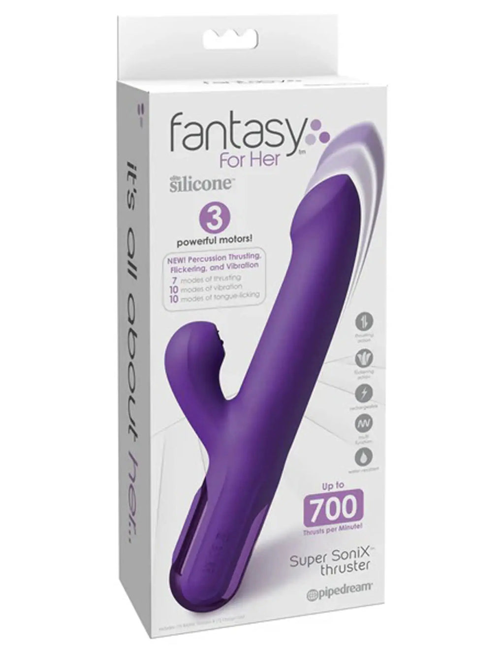 Fantasy for Her Super Sonix Thruster - Purple – body-safe materials thrusting action | Fu'Cha Exotics