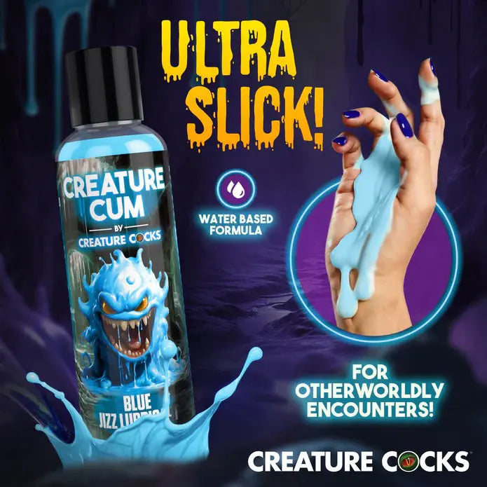 Creature Cum Blue Water-Based Lubricant 4oz – body-safe materials | Fu'Cha Exotics