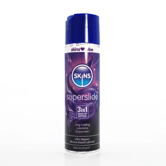 Skins Super Slide Silicone Based 3 in 1 Lubricant 4.4oz – body-safe silicone | Fu'Cha Exotics