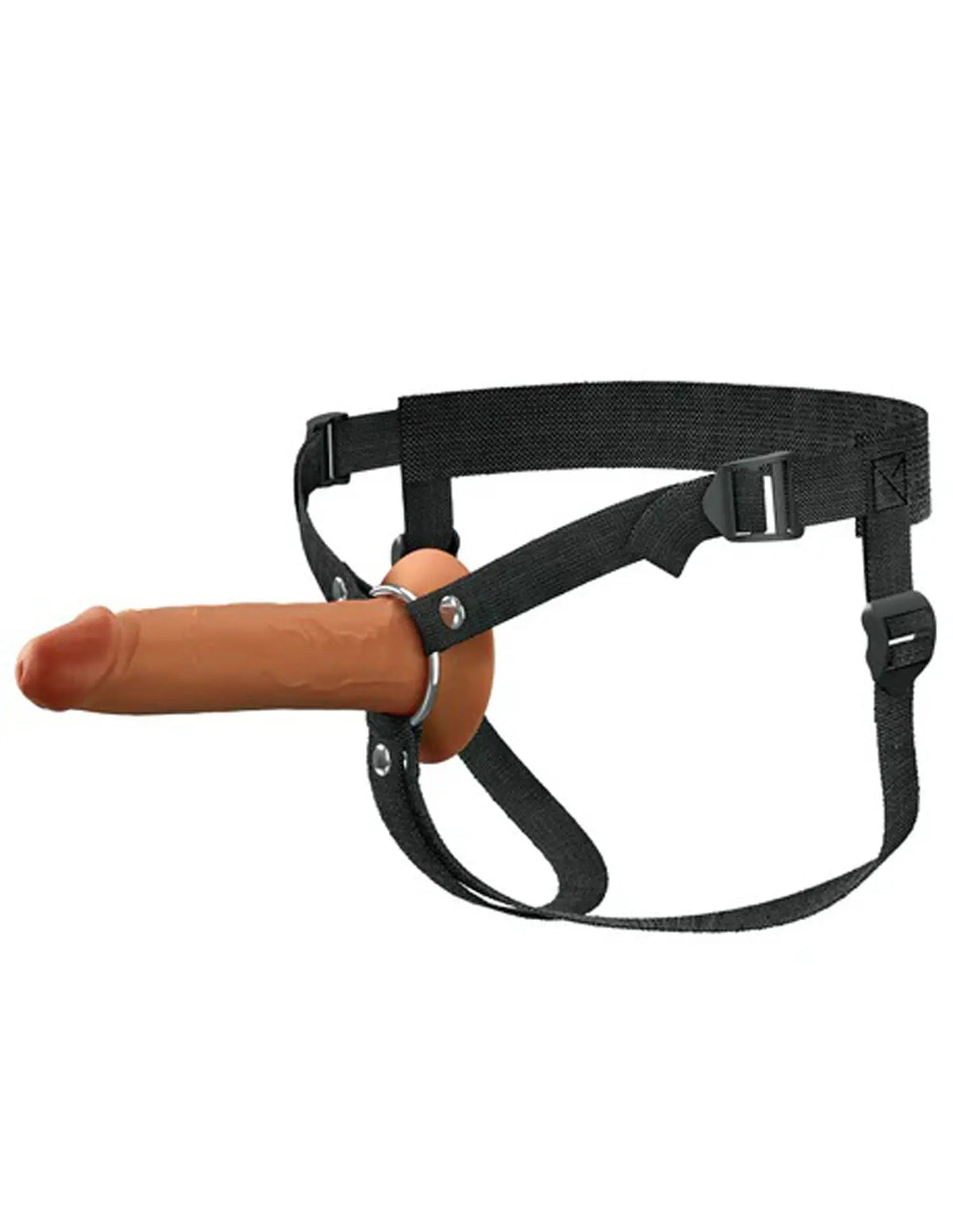 Fantasy X-Tensions Elite 7" Silicone Hollow Strap Dual Density - Brown – body-safe materials | Fu'Cha Exotics