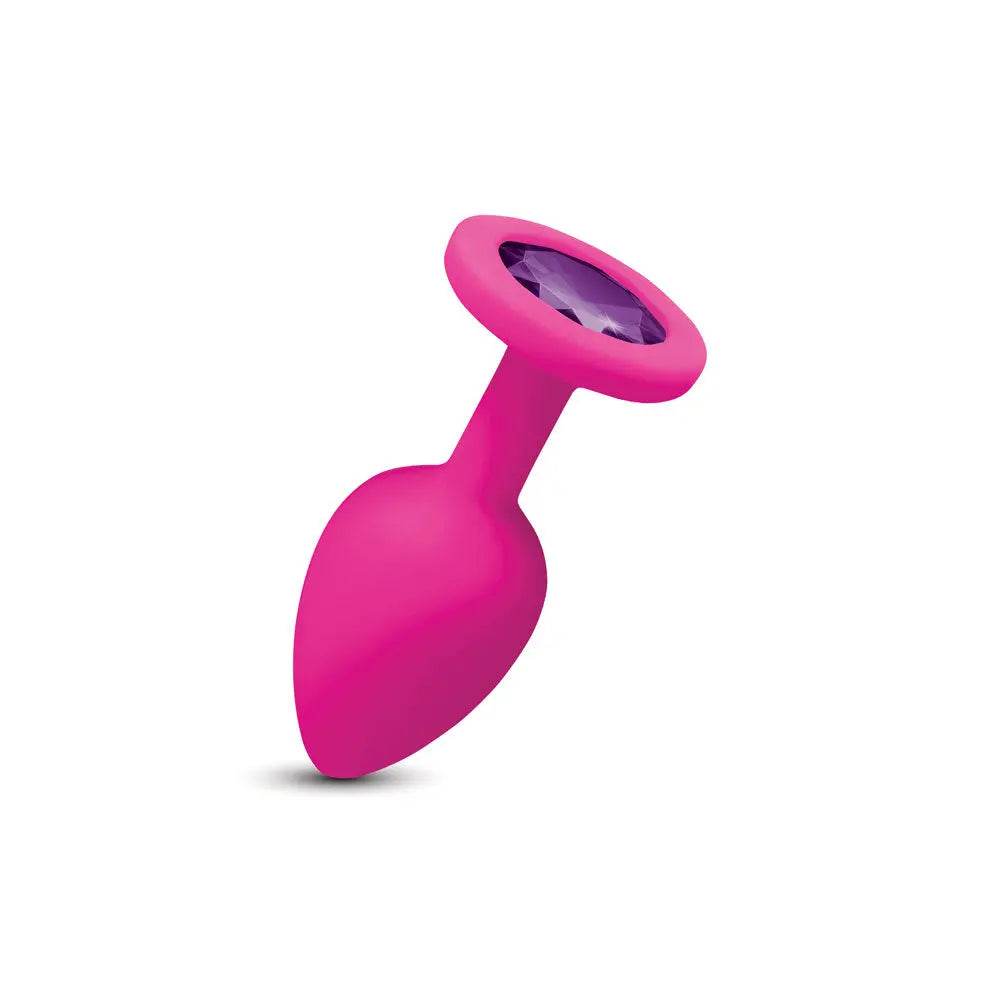 Gemma Purple Gem Pink Silicone Plug - Small – body-safe materials | Fu'Cha Exotics