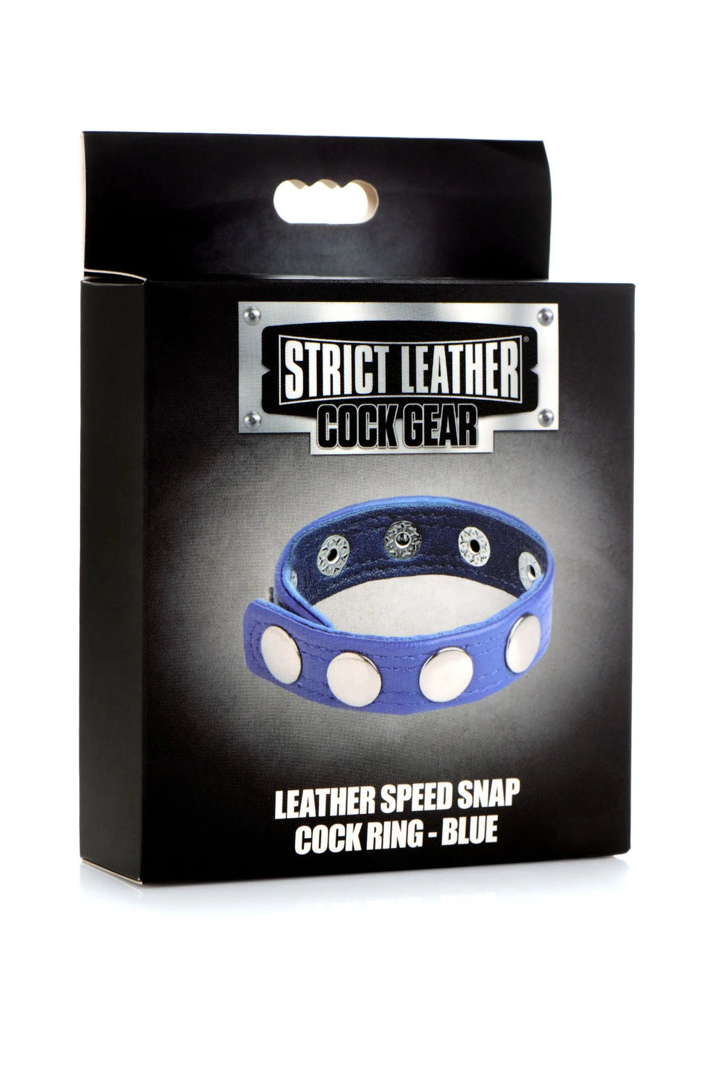 Cock Gear Leather Speed Snap Cock Ring - Blue – body-safe materials | Fu'Cha Exotics