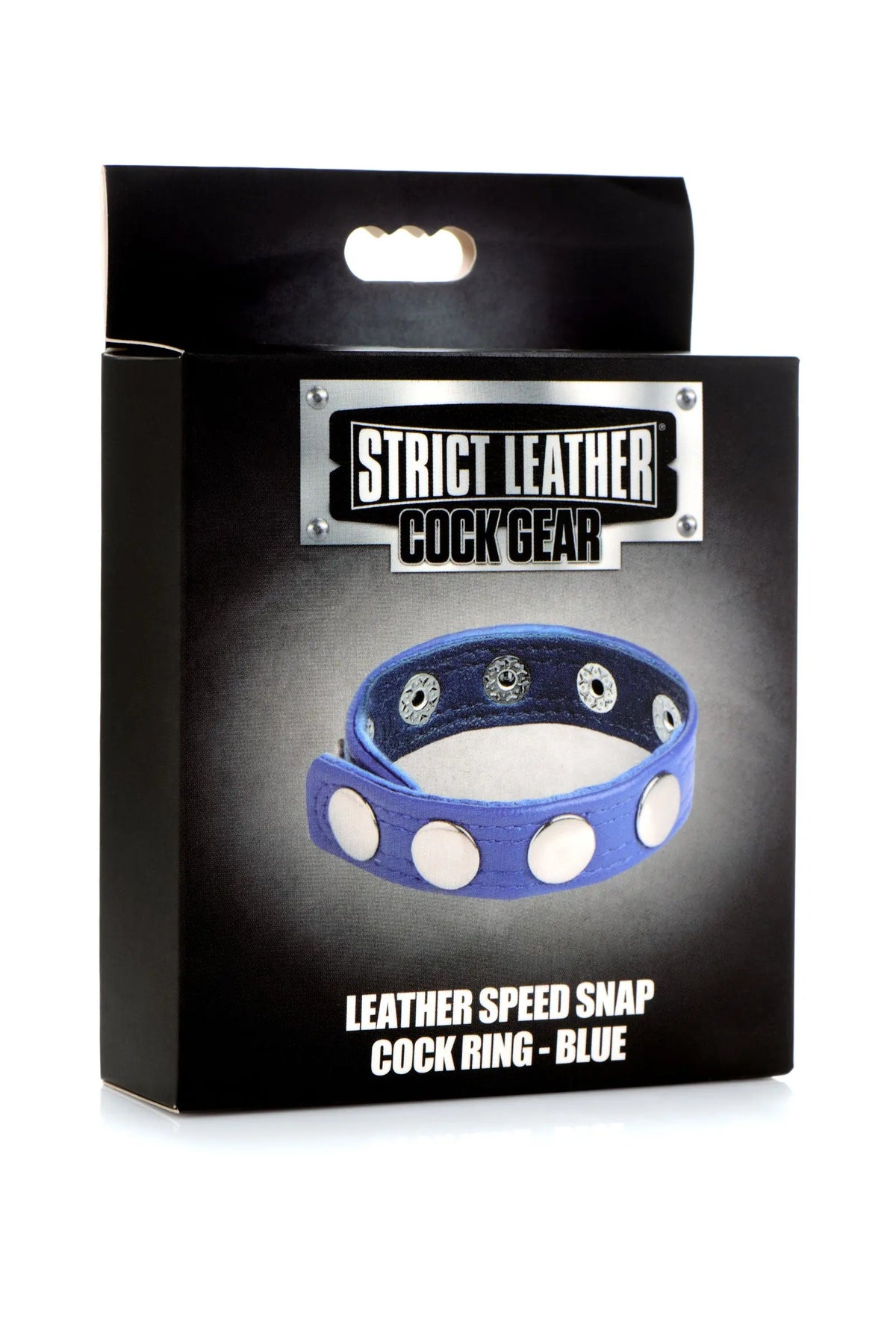 Cock Gear Leather Speed Snap Cock Ring - Blue – body-safe materials | Fu'Cha Exotics
