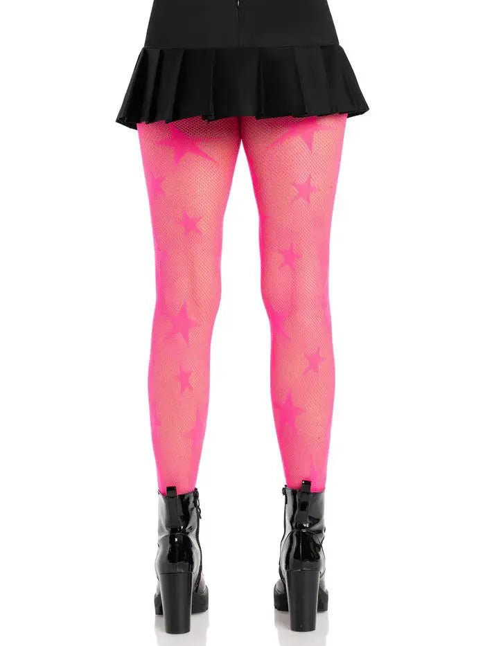 Star Net Tights - Os - Neon Pink – body-safe materials | Fu'Cha Exotics