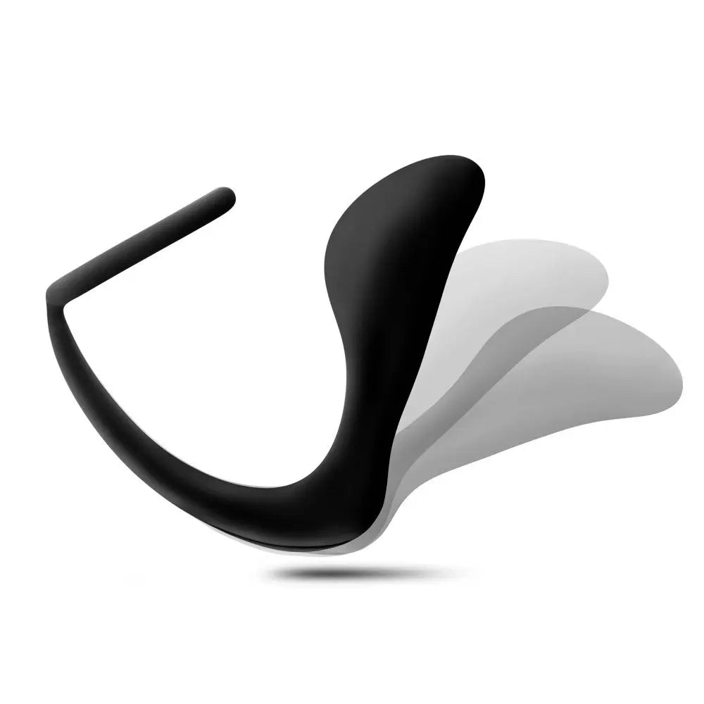 Anal Adventures - Platinum - Cock Ring Plug - Black – body-safe materials | Fu'Cha Exotics