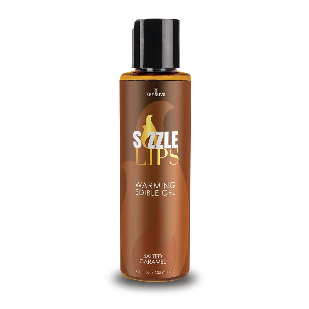 Sizzle Lips Warming Edible Gel - Salted Caramel - 4.2 Fl. Oz. / 125 ml – body-safe materials | Fu'Cha Exotics