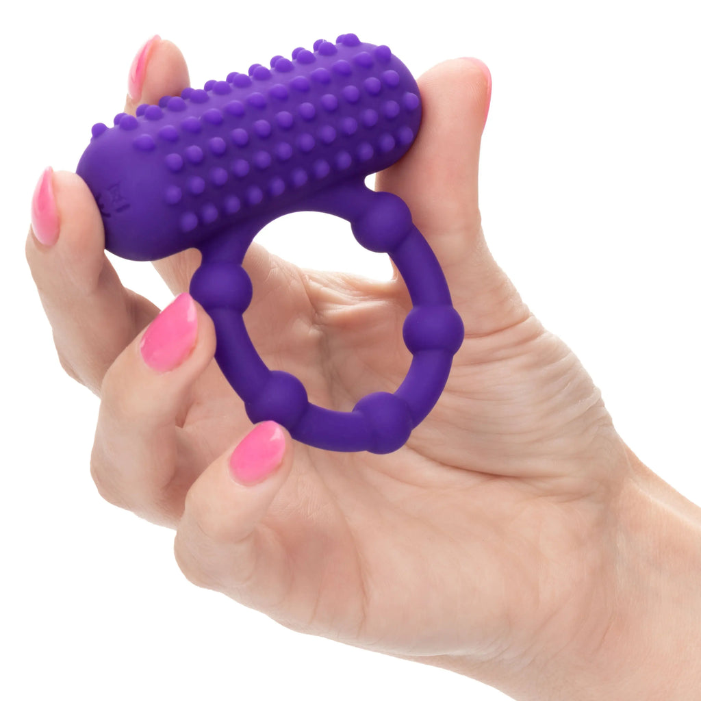 Silicone Rechargeable 5 Bead Maximus Ring - Purple – body-safe materials | Fu'Cha Exotics