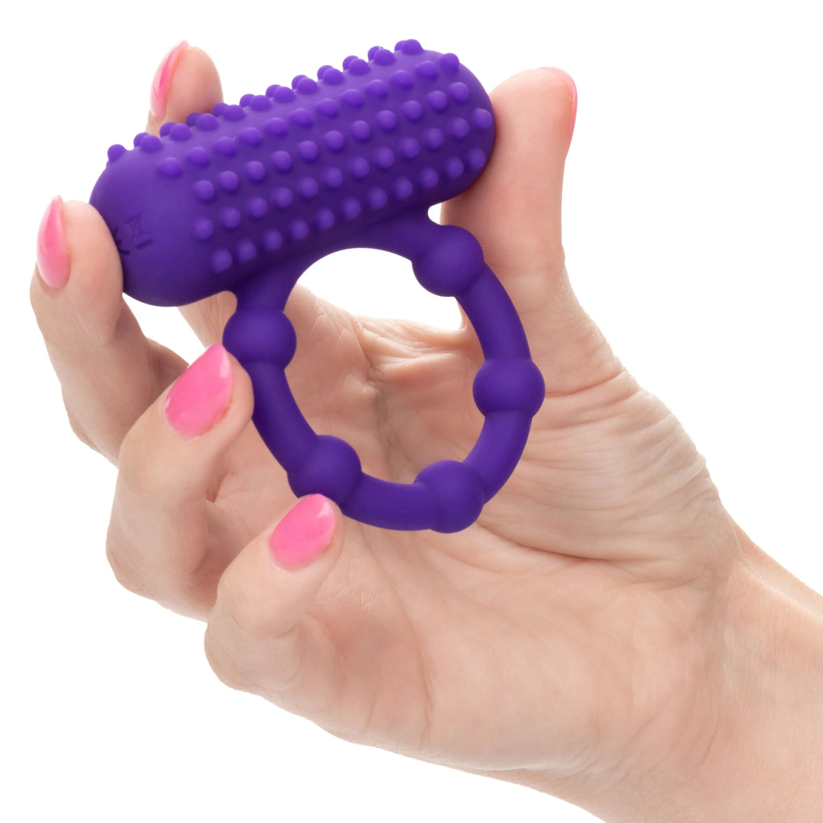 Silicone Rechargeable 5 Bead Maximus Ring - Purple – body-safe materials | Fu'Cha Exotics