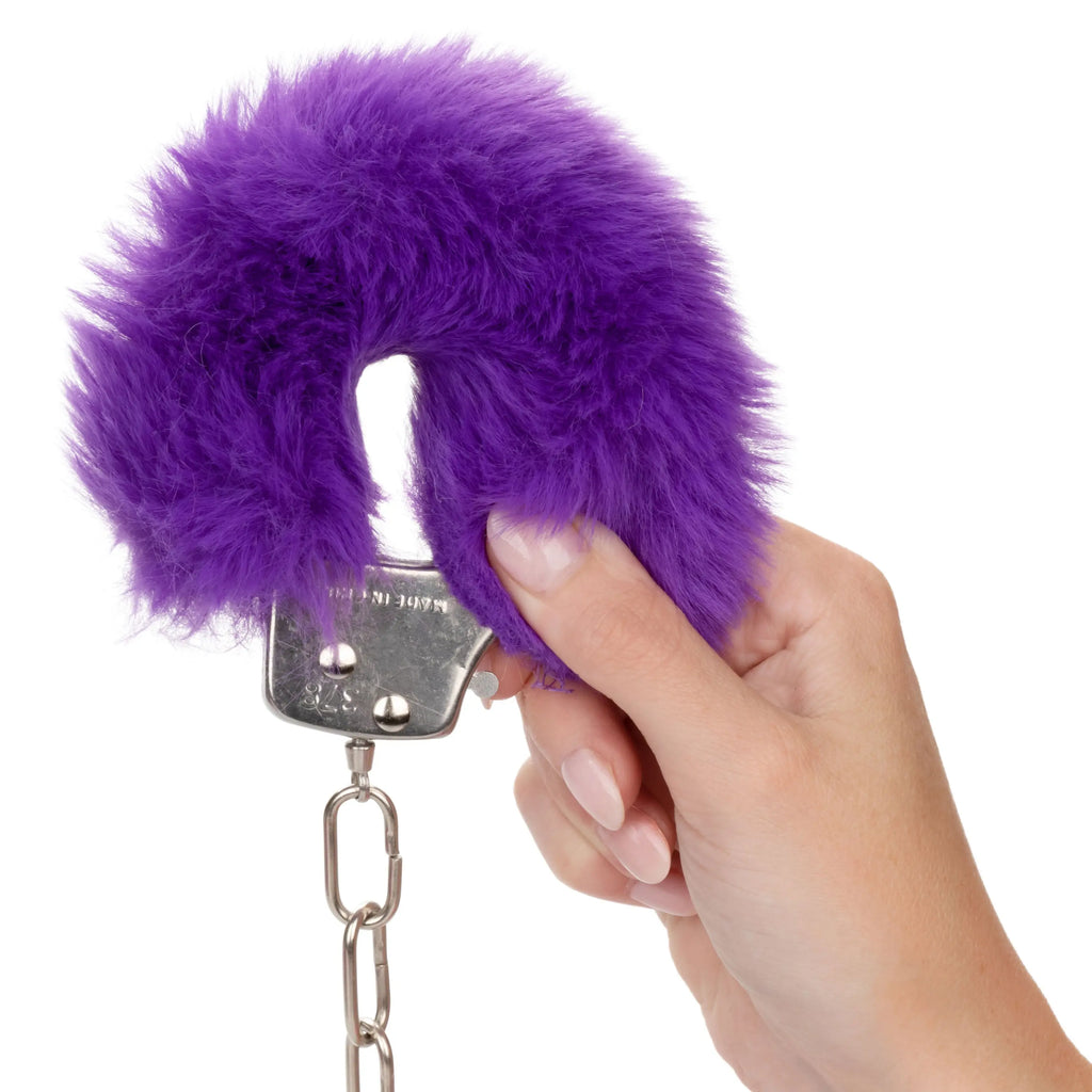 Ultra Fluffy Furry Cuffs - Purple – body-safe materials | Fu'Cha Exotics