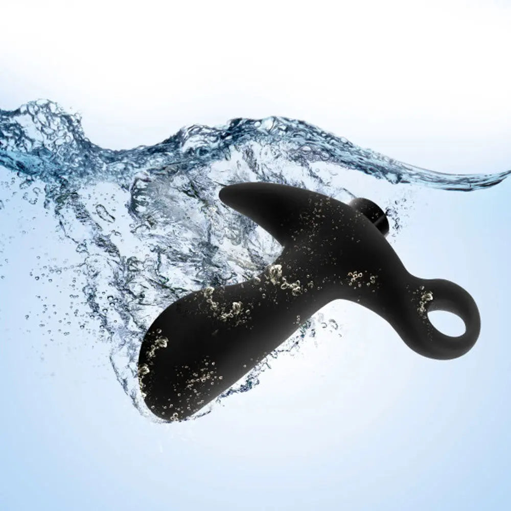 Anal Adventures- Platinum - Silicone Vibrating Prostate Massager 01 - Black – body-safe materials | Fu'Cha Exotics