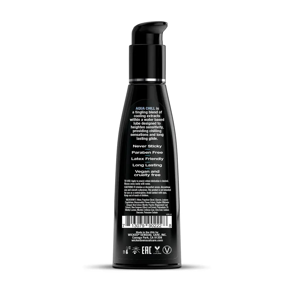 Aqua Chill Water Based Cooling Lubricant - 4 Fl. Oz. – body-safe materials | Fu'Cha Exotics