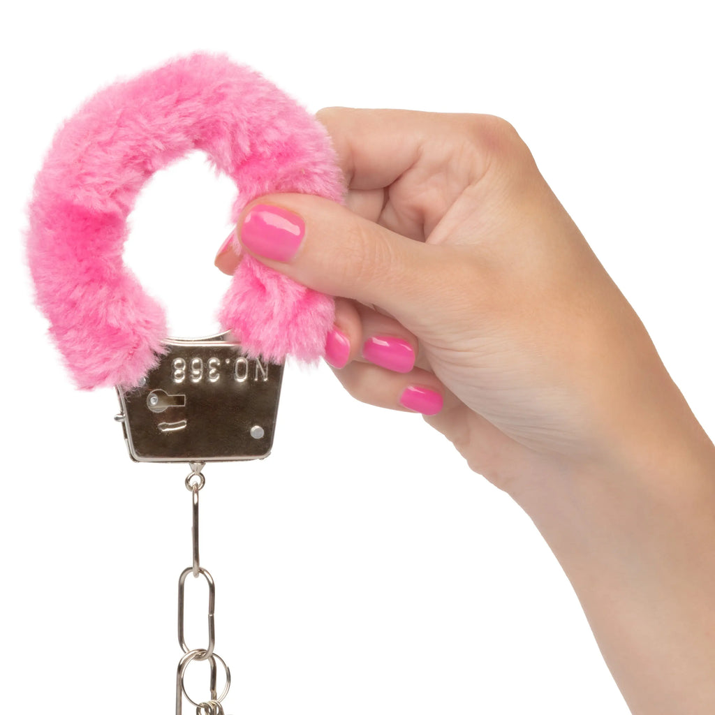 Playful Furry Cuffs - Pink – body-safe materials | Fu'Cha Exotics