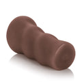 Dark brown adult pleasure dildo with rounded tip and bulbous base
