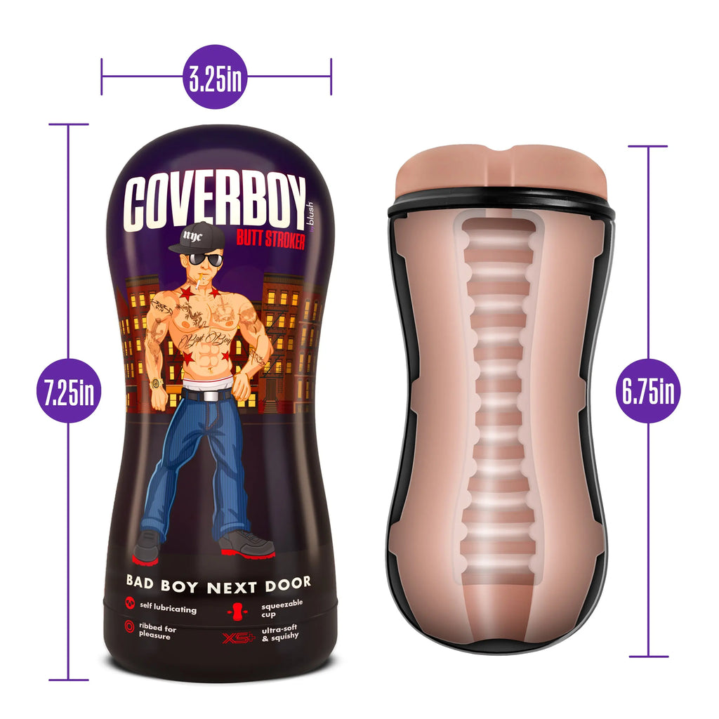 Coverboy - Bad Boy Next Door - Self Lubricating Stroker - Beige – body-safe materials | Fu'Cha Exotics
