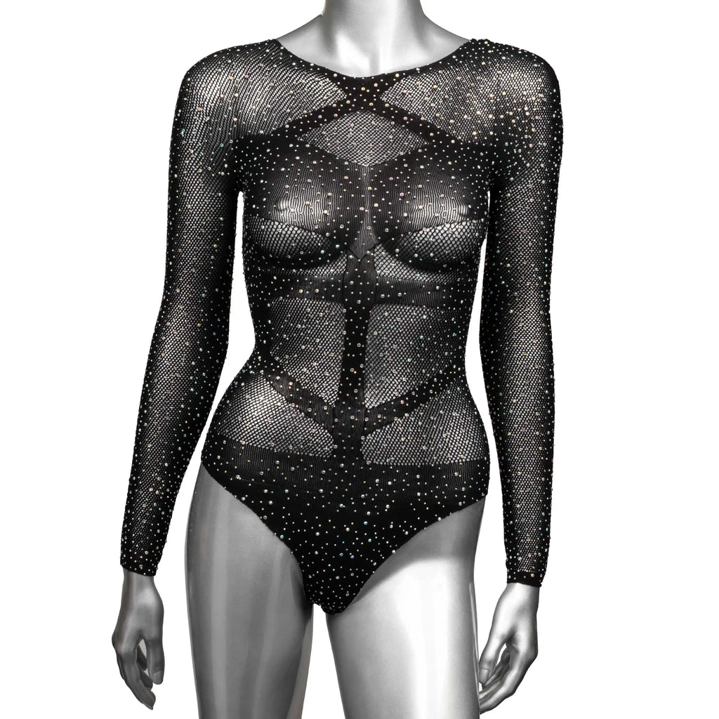Radiance Long Sleeve Body Suit - Queen - Black – body-safe materials | Fu'Cha Exotics