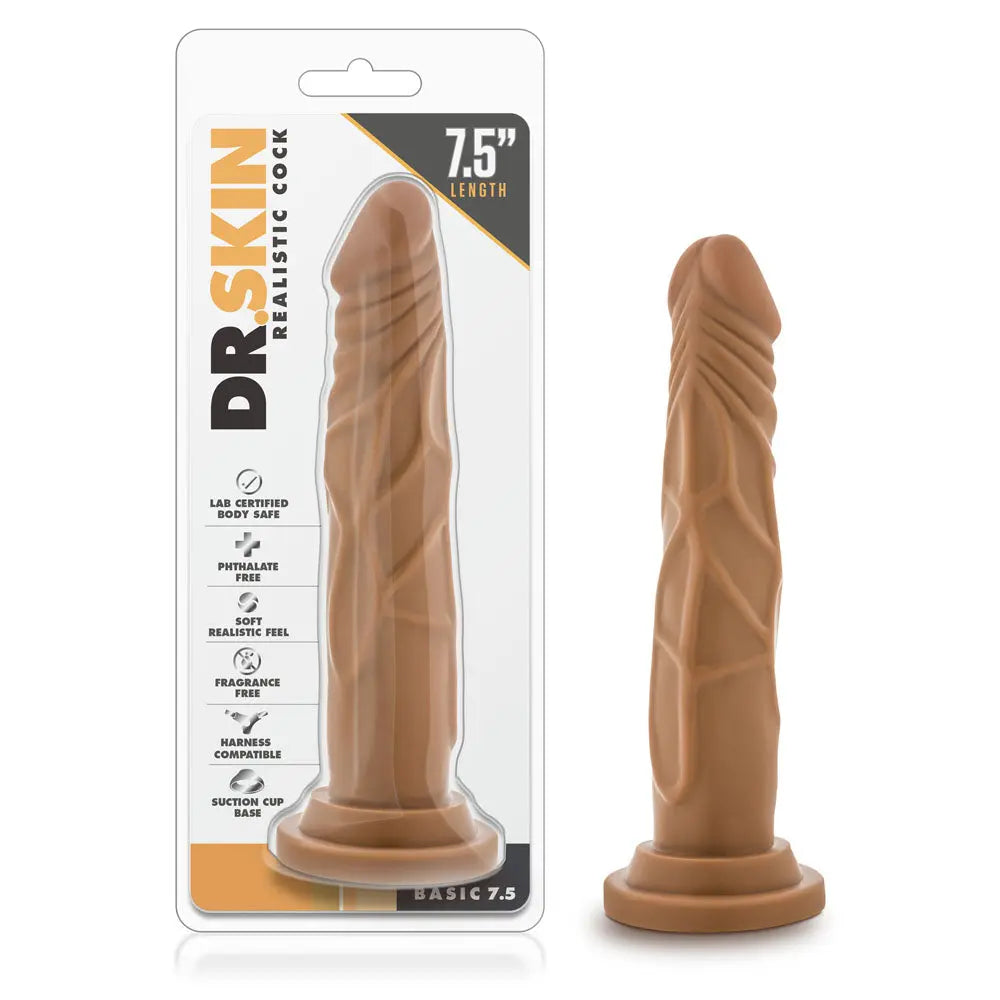 Dr. Skin - Realistic Cock - Basic 7.5 - Mocha – body-safe materials | Fu'Cha Exotics