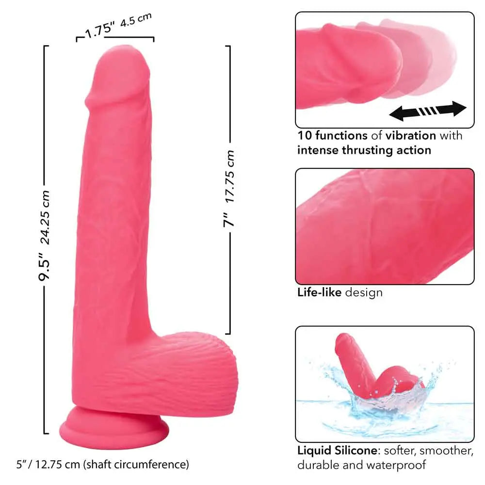 Rechargeable Rumbling and Thrusting Silicone Studs - Pink – body-safe materials | Fu'Cha Exotics