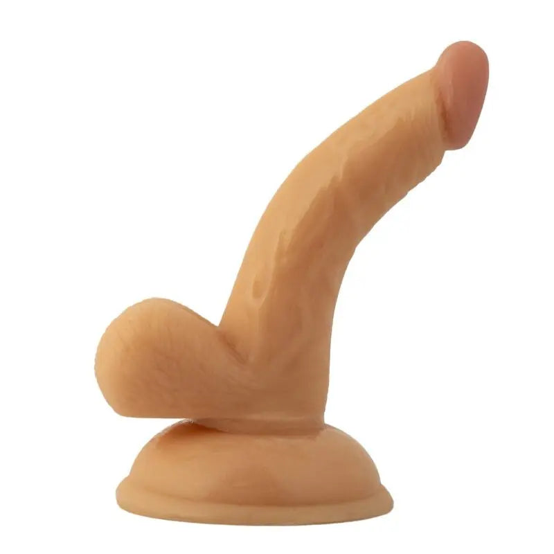 All American Mini Whoppers 4-Inch Curved Dong With Balls - Flesh – body-safe materials | Fu'Cha Exotics
