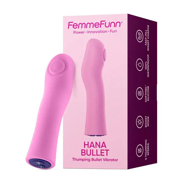 Hana Bullet Thumping Vibrator - Pink – body-safe silicone fully waterproof | Fu'Cha Exotics