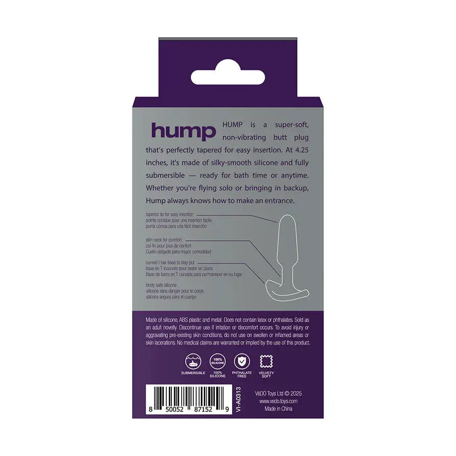 Hump Silicone Anal Plug - Purple – body-safe materials | Fu'Cha Exotics
