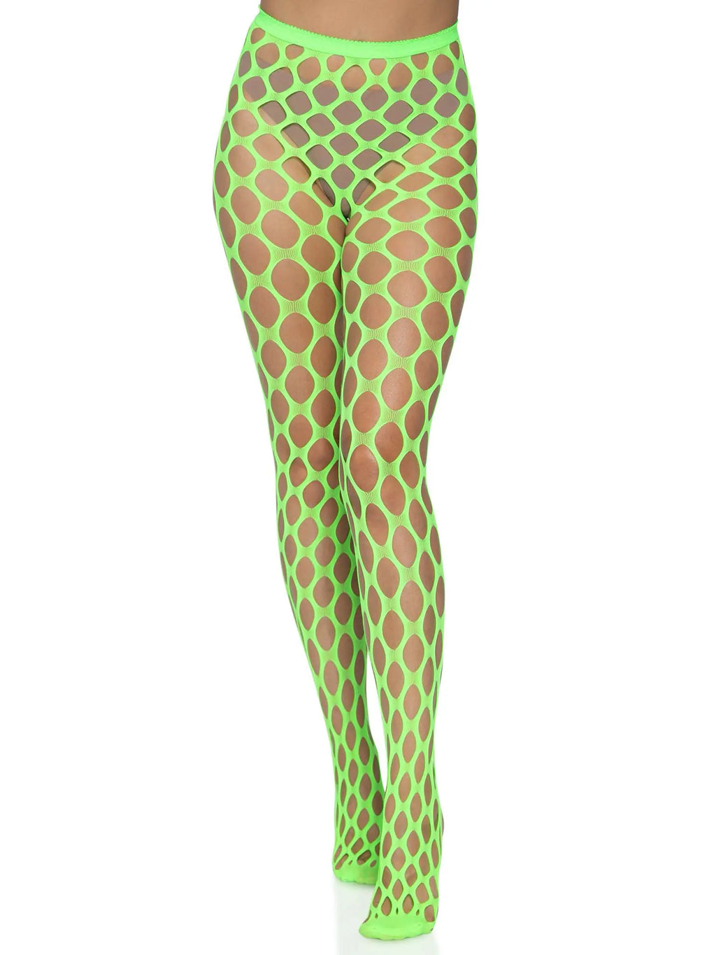Jumbo Pothole Net Tights - Neon Green - One Size – body-safe materials | Fu'Cha Exotics