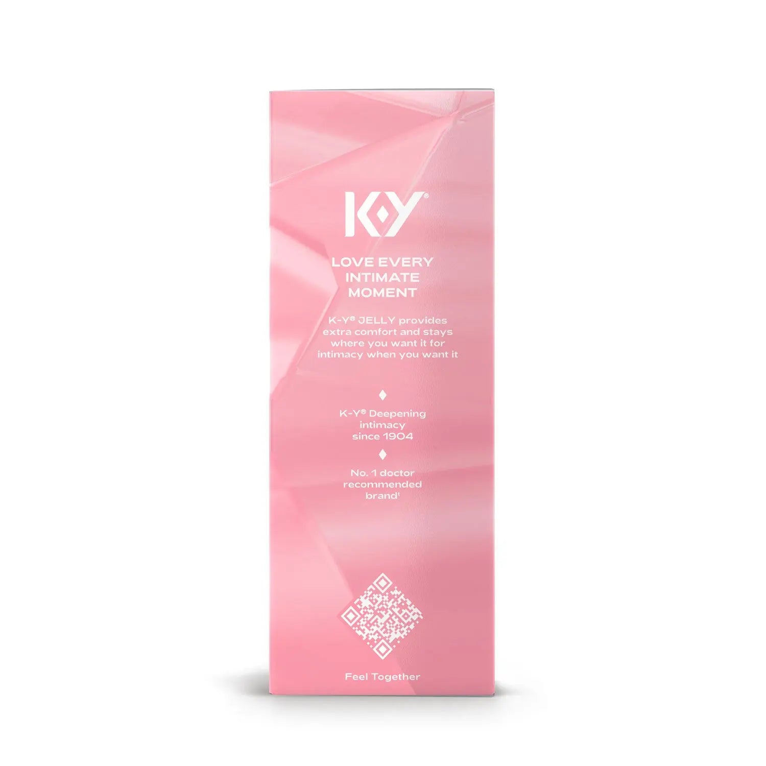 Pink KY intimate jelly tube package, 4 oz size, rectangular box design