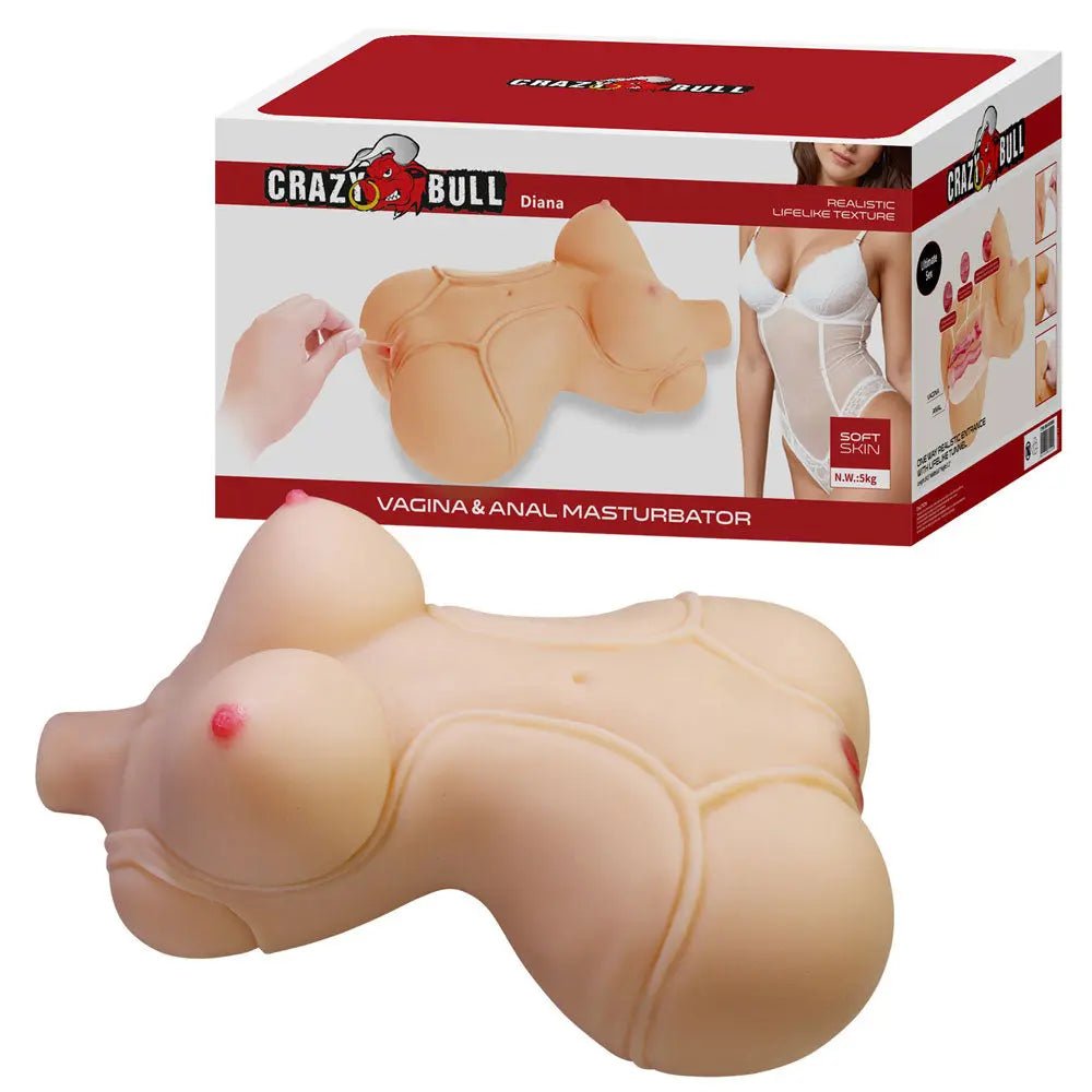 Diana - Vagina and Anal Masturbator - White – body-safe materials fully waterproof | Fu'Cha Exotics