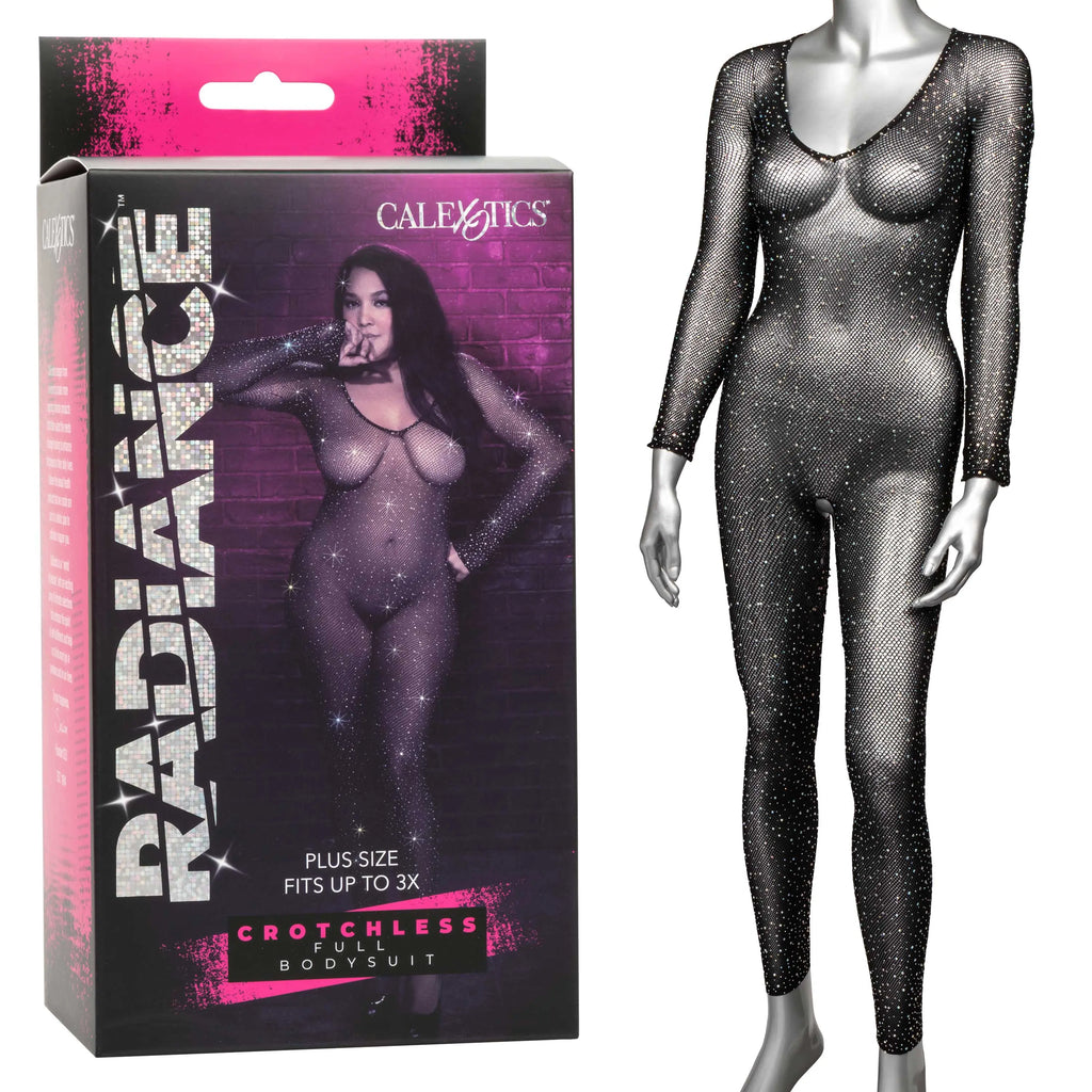 Radiance Crotchless Full Body Suit - Queen - Black – nylon | Fu'Cha Exotics