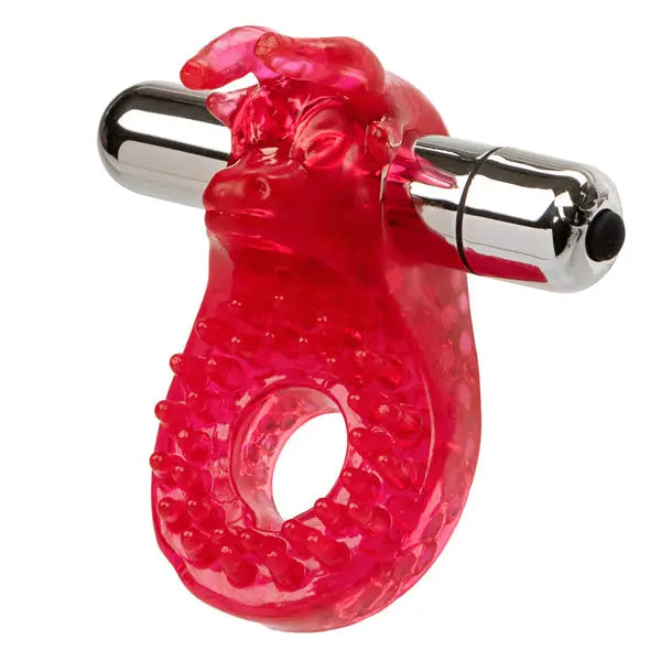 Red bull-shaped adult toy with chrome bar handle