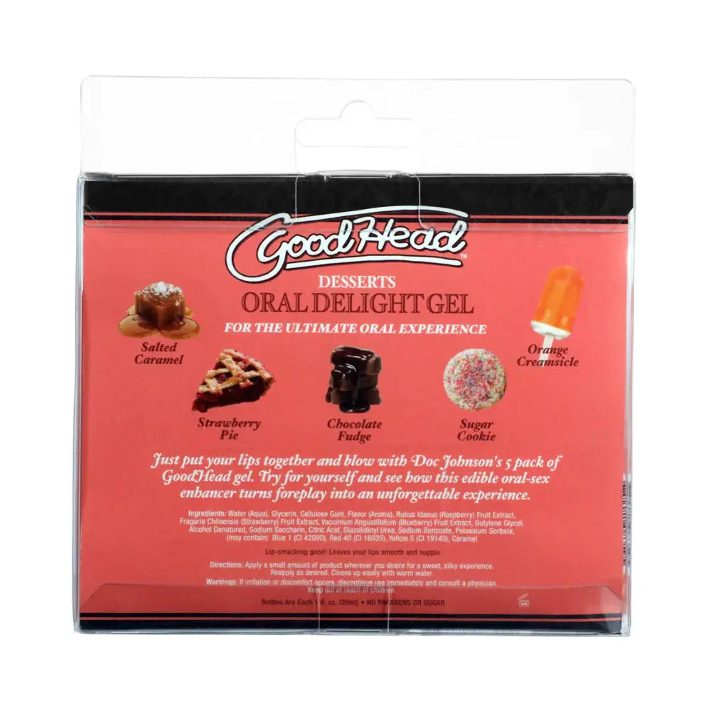 Goodhead - Oral Delight Gel - Dessert - 5 Pack - 1 Fl. Oz. – body-safe materials | Fu'Cha Exotics