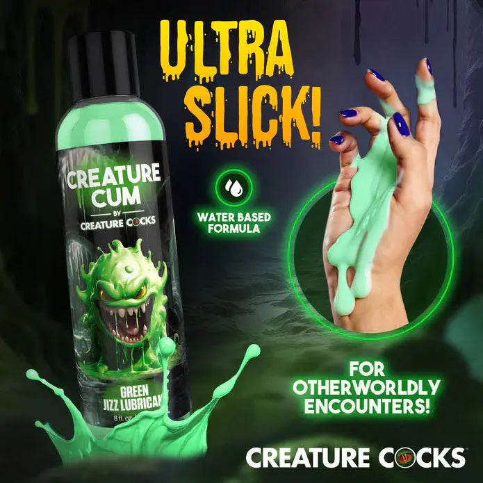 Creature Cum Green Water-Based Lubricant 8oz – body-safe materials | Fu'Cha Exotics